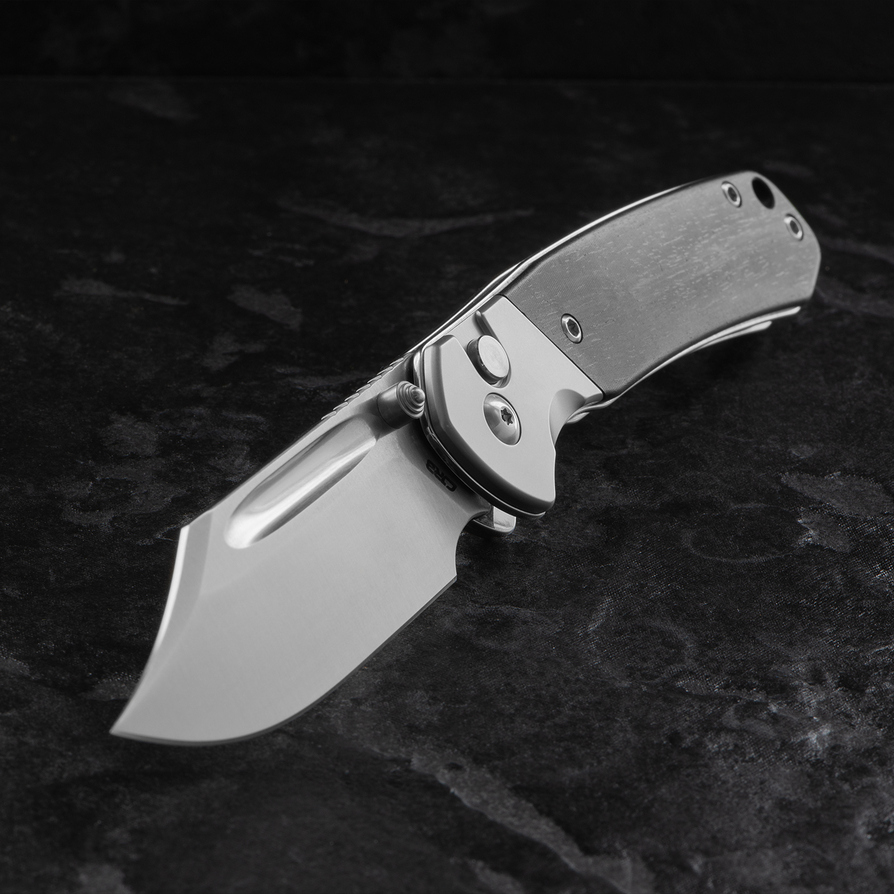 CJRB Bowie Pyrite Ebony Folding Knife