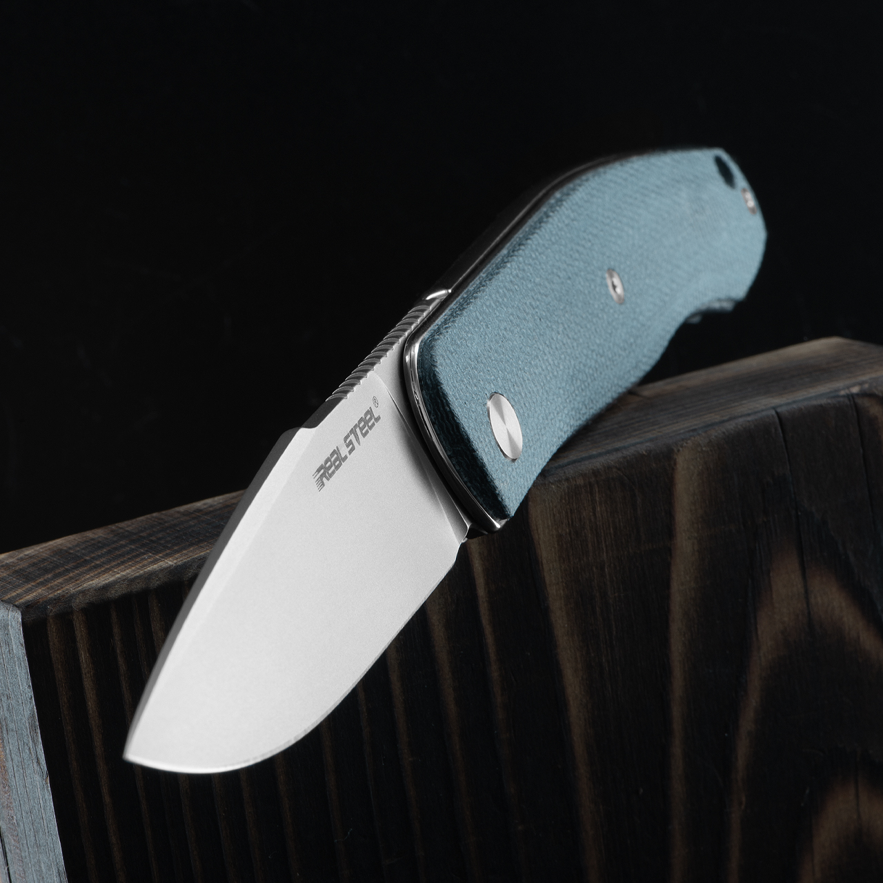 Real Steel Serenity Denim Micarta Folding Knife | Heinnie Haynes