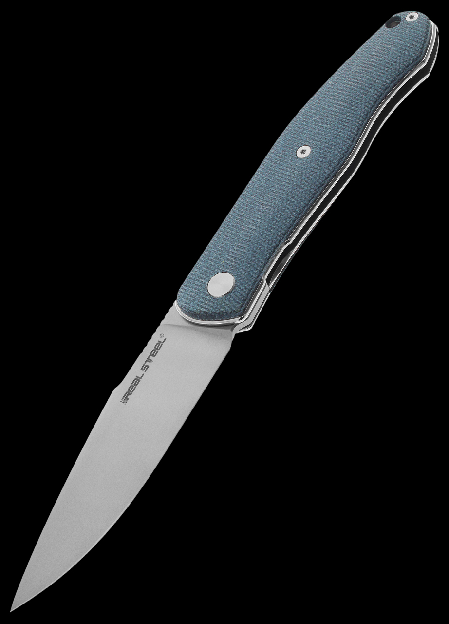 Real Steel Serenity Denim Micarta Folding Knife | Heinnie Haynes
