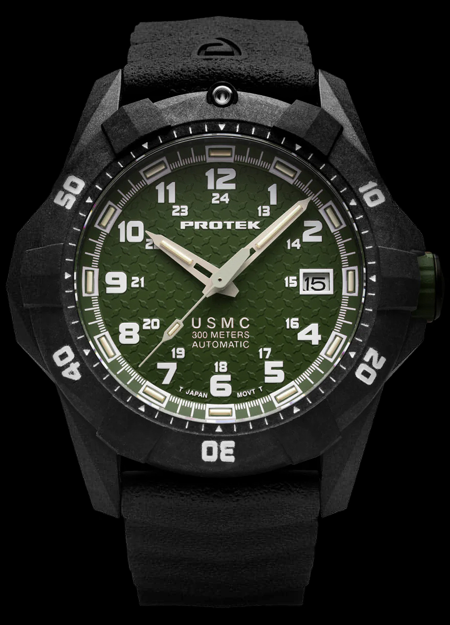 Protek USMC Carbon Dive Carbon Automatic Green | Heinnie Haynes