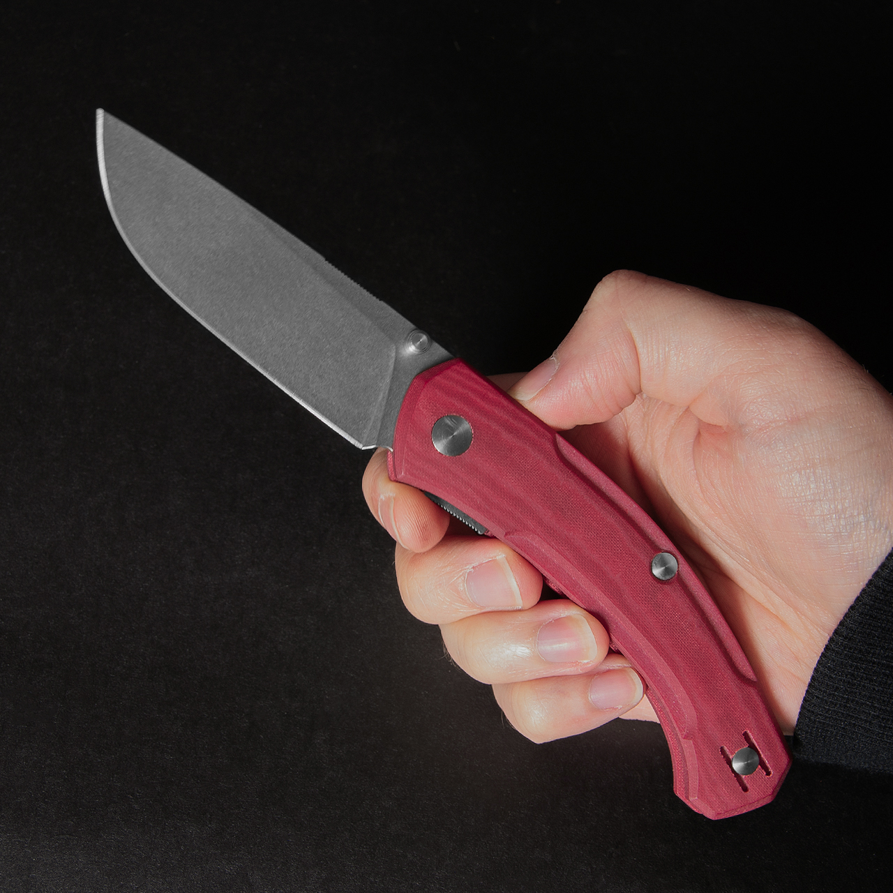 Giant Mouse Iona V2 Red Linen Folding Knife | Heinnie Haynes