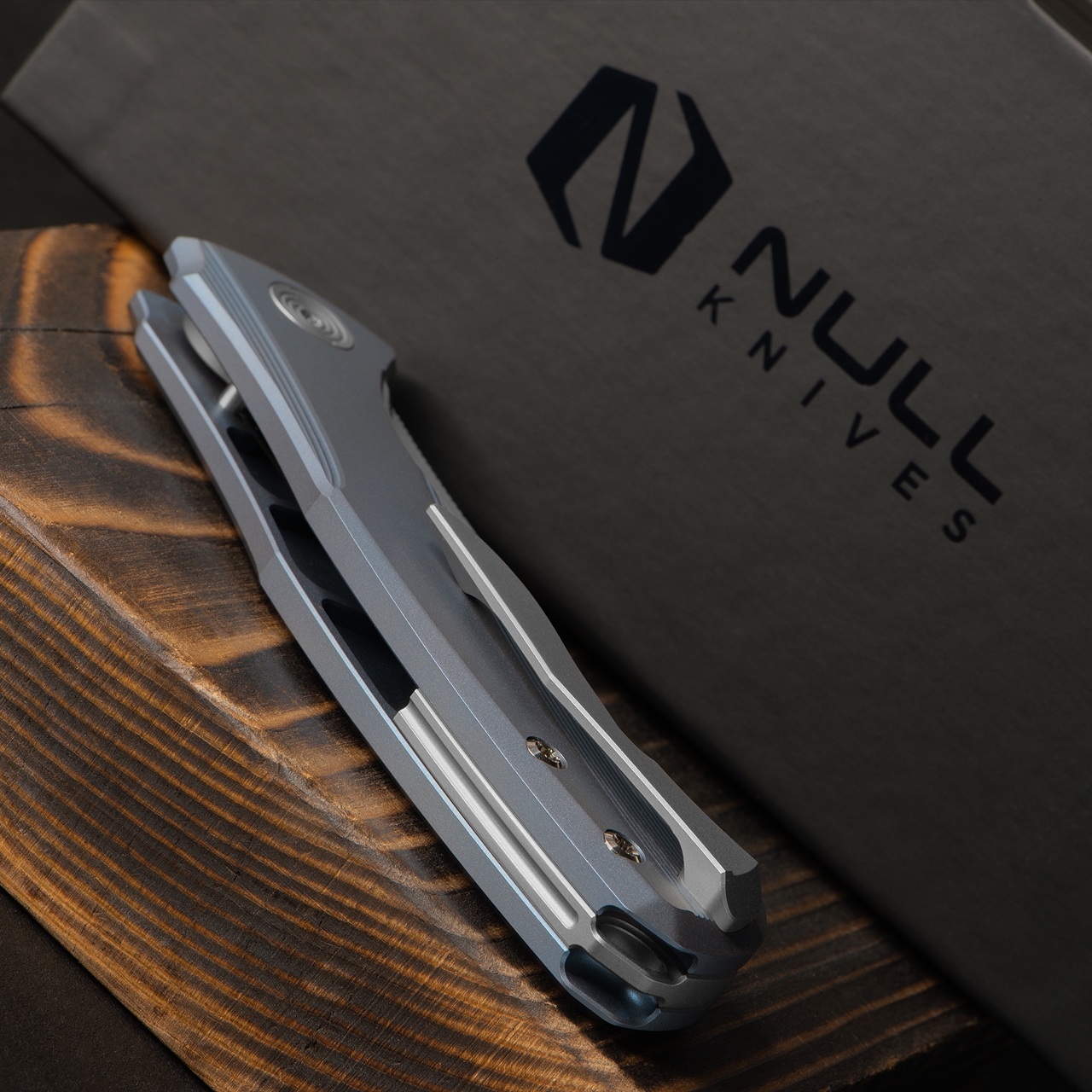Null Ghoul Blue Satin Folding Knife