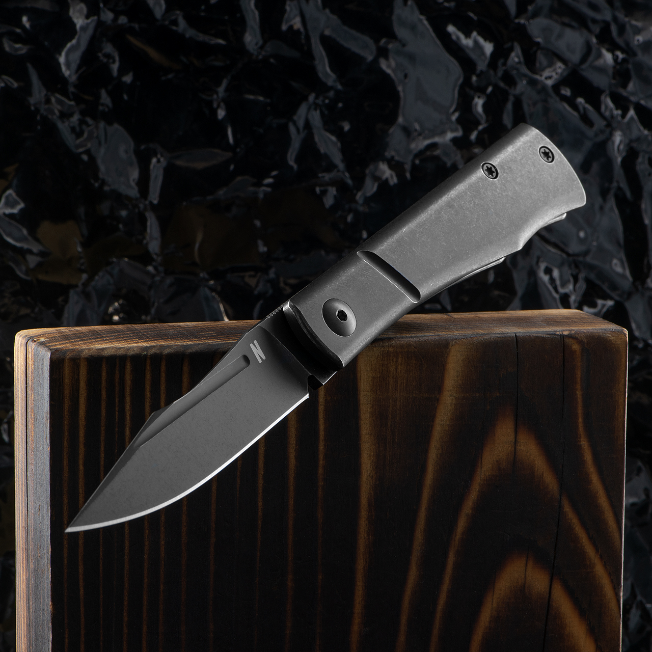 Notorious EDC Kingpin FF FL Blackwashed Folding Knife