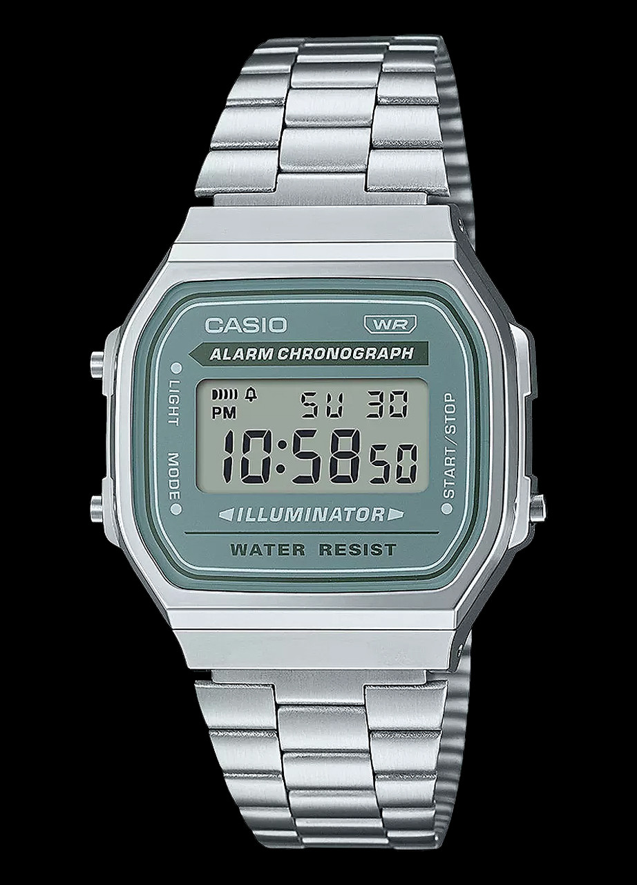 Casio Vintage A168WA-3AYES Silver/Green