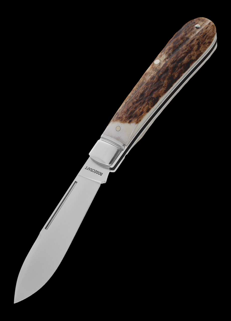 RoseCraft Nolichucky Jack Folding Knife | Genuine Red Deer Stag