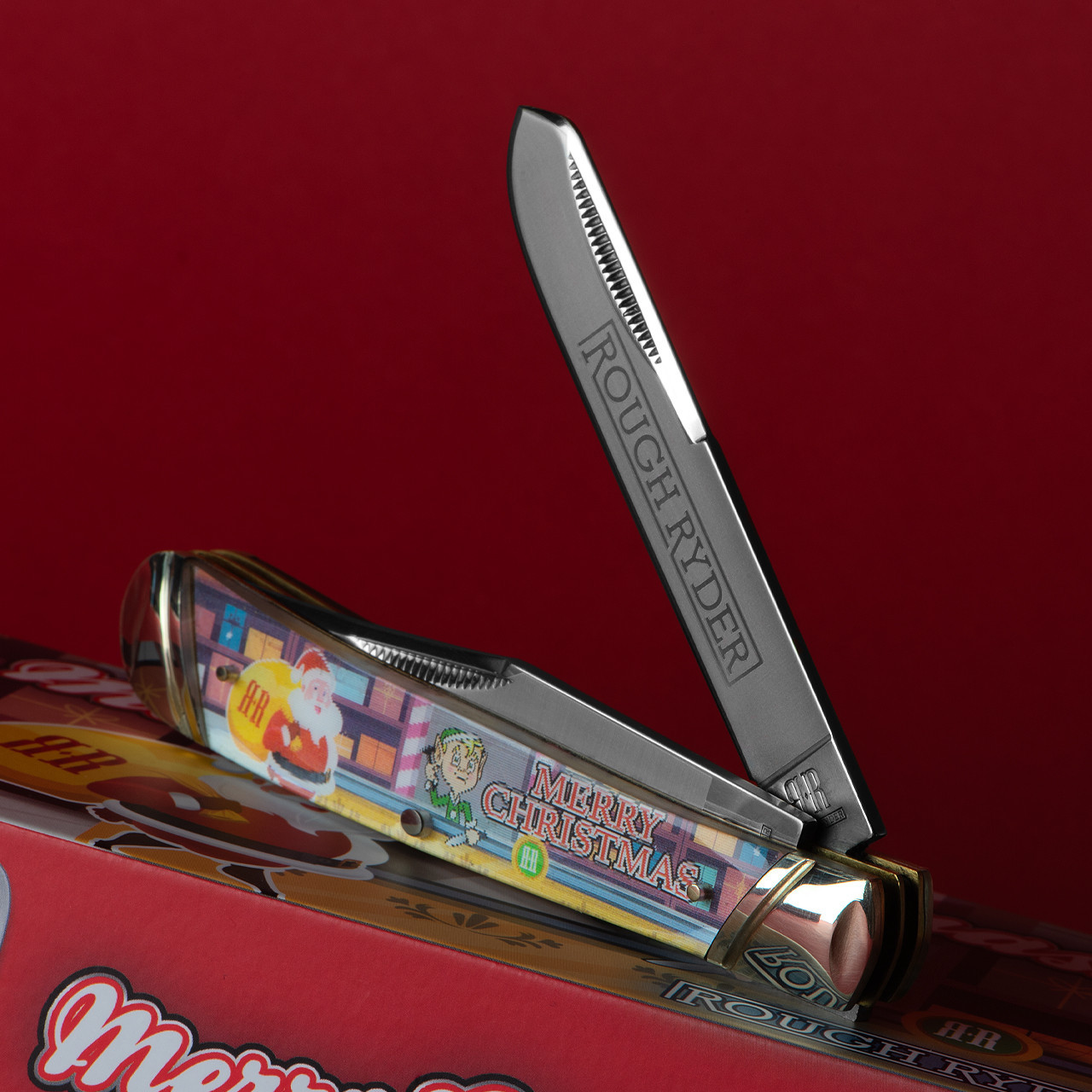 Rough Ryder Merry Christmas Trapper 2024 Folding Knife