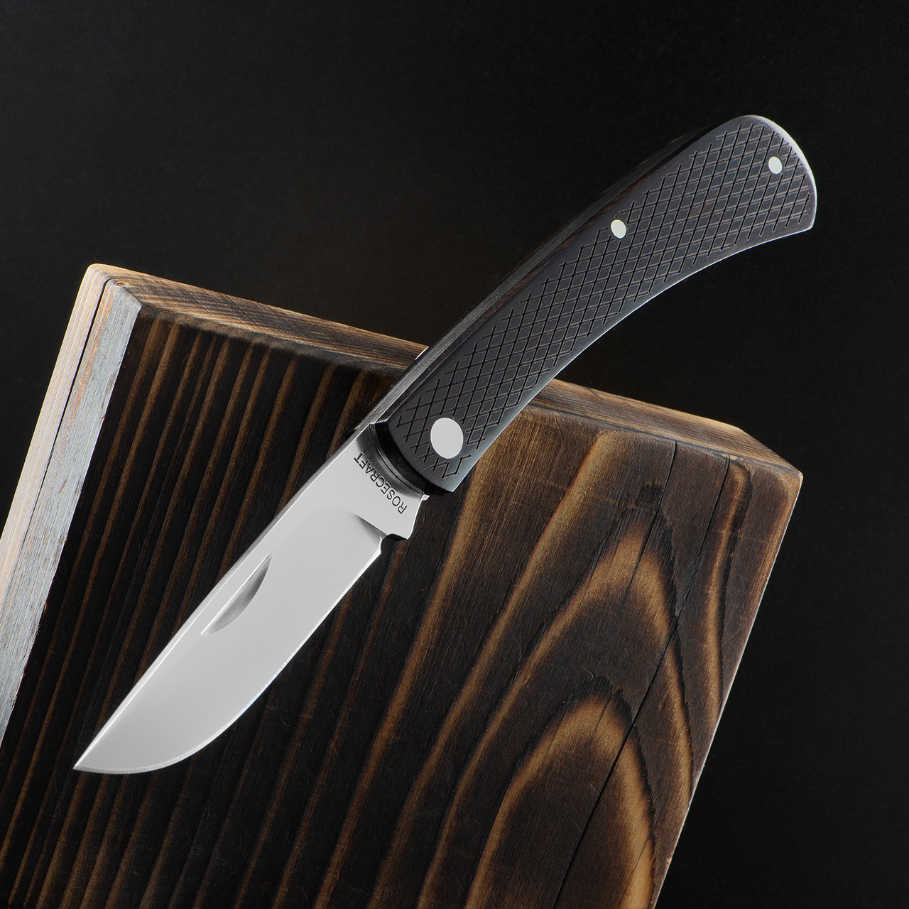 RoseCraft Overall Creek Farm Hand Black Sandalwood Folding Knife