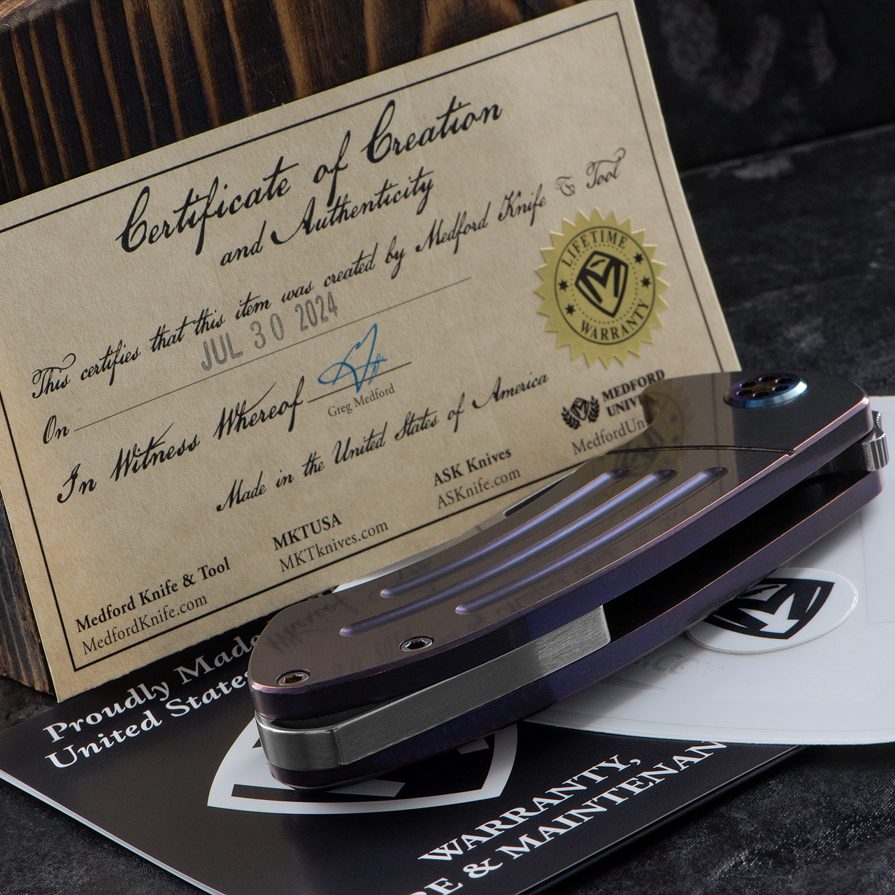 Medford Theseus Violet Folding Knife