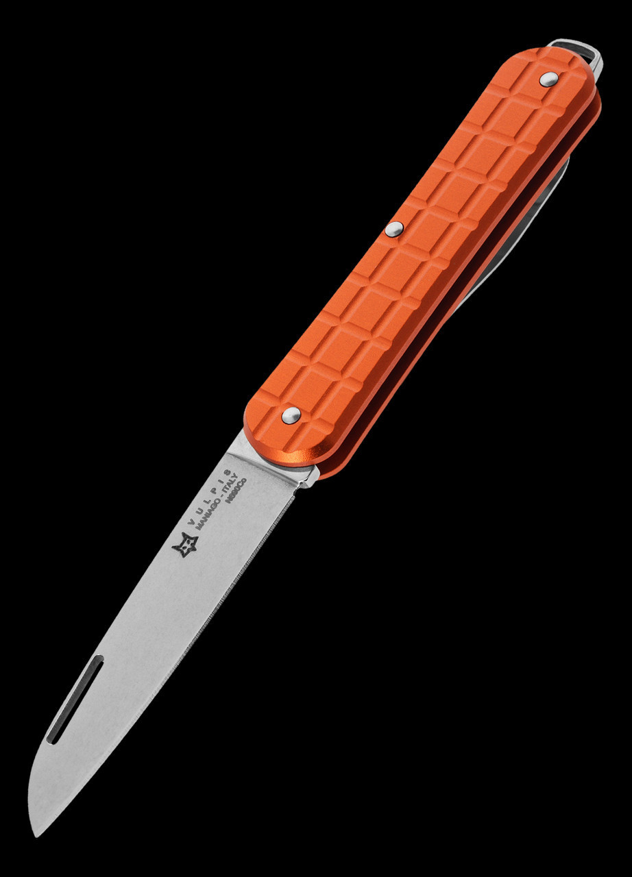 Fox Vulpis Grenade Pattern Folding Knife Orange