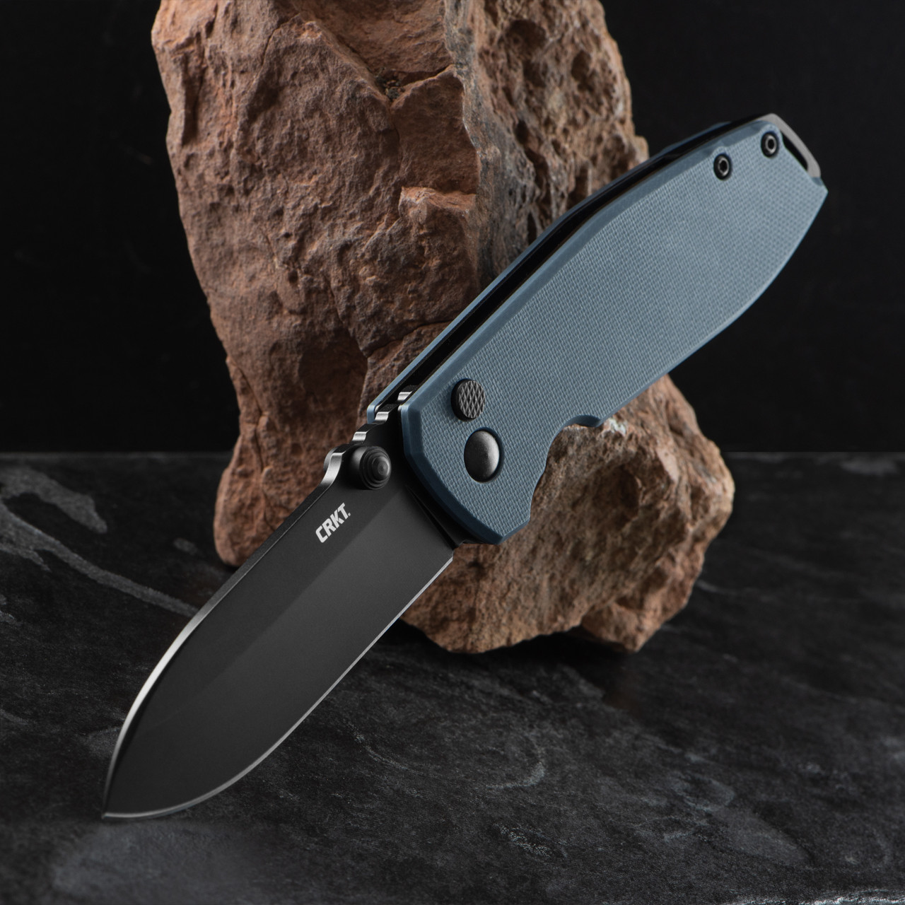 CRKT Squid XM Button Lock Grey Folding Knife