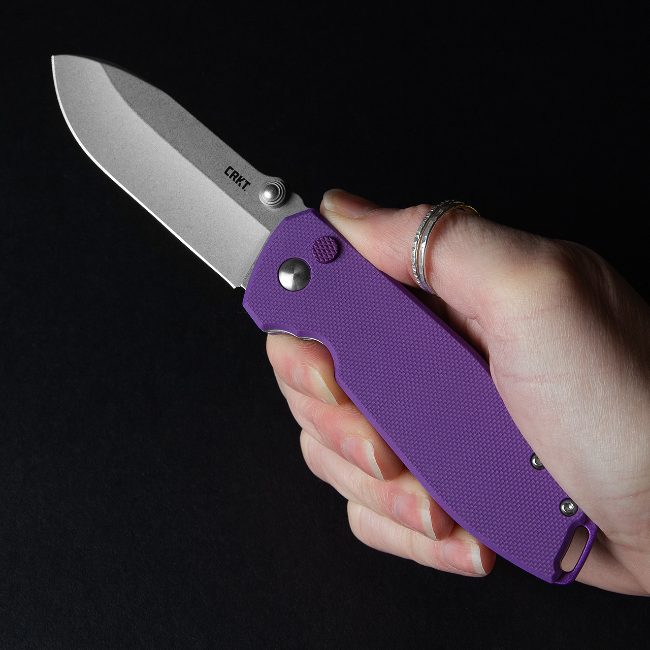 CRKT Squid XM Button Lock Violet Folding Knife
