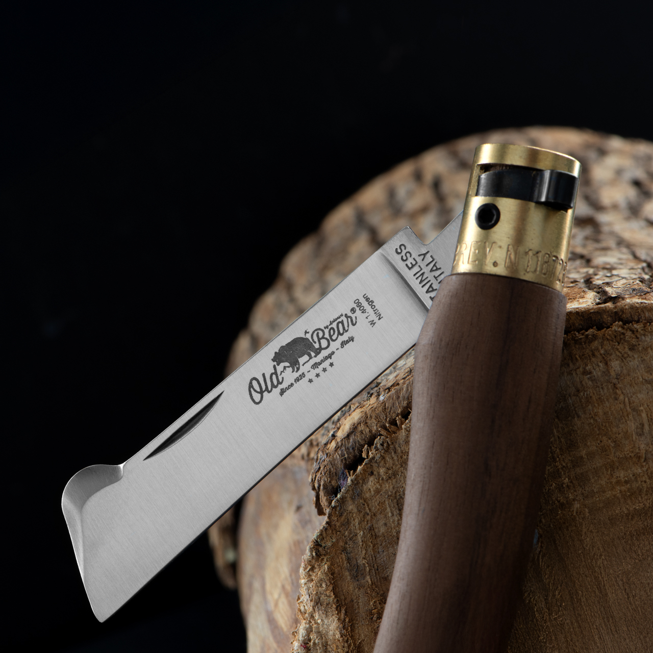 Antonini Old Bear Walnut Grafting Knife Plain SS Medium