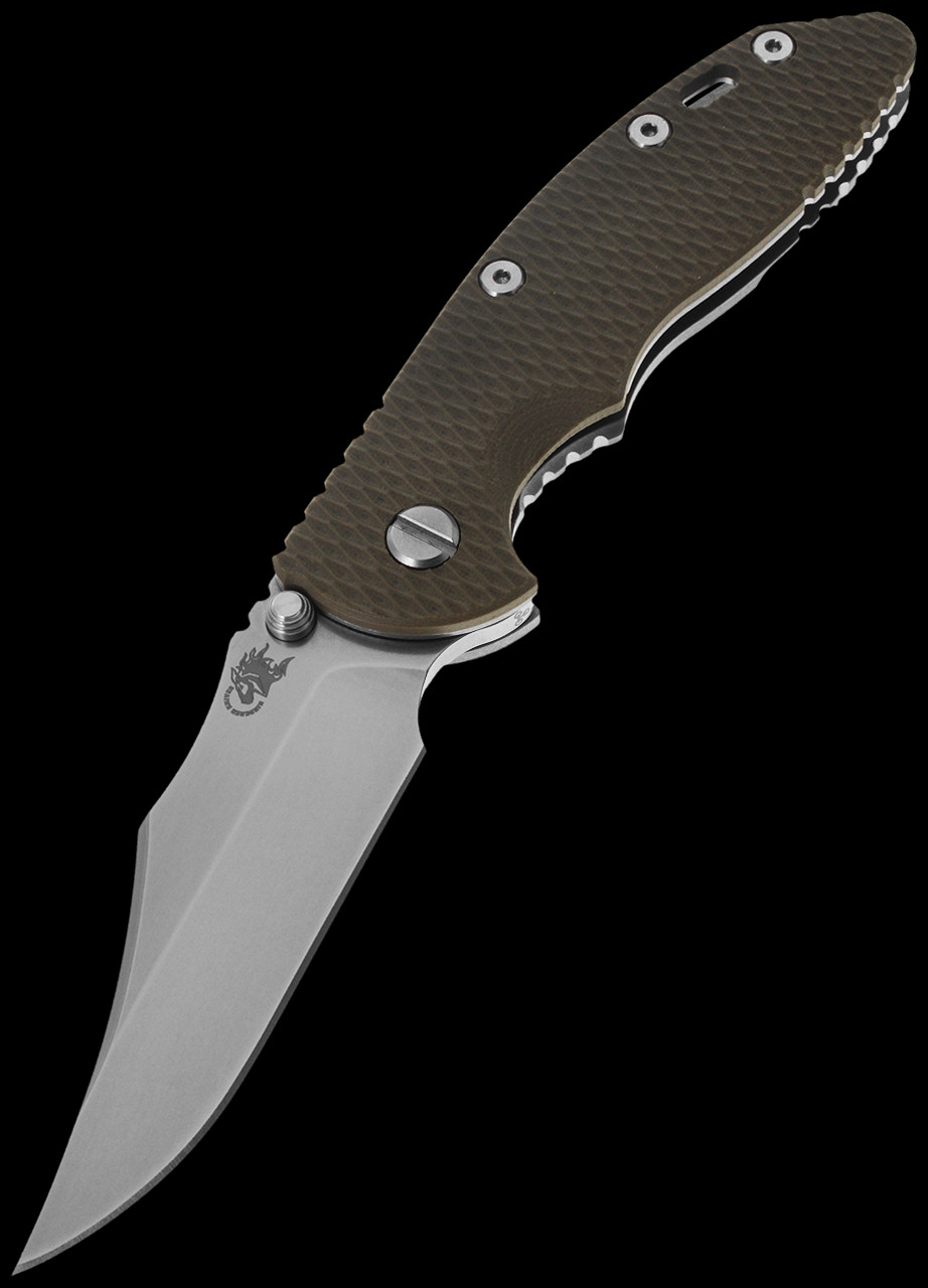 Hinderer XM-18 3.5" Bowie G10 Stonewashed Folding Knife