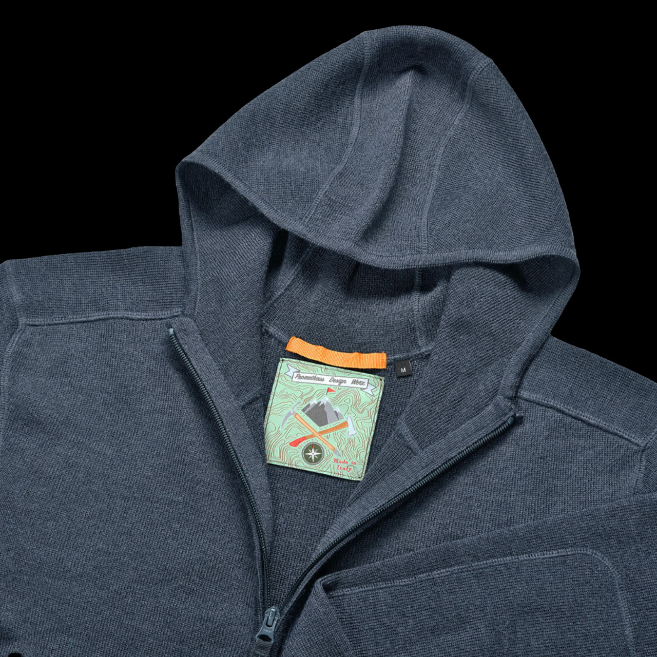 PDW Orion Merino Hoodie FZ Jager Blue