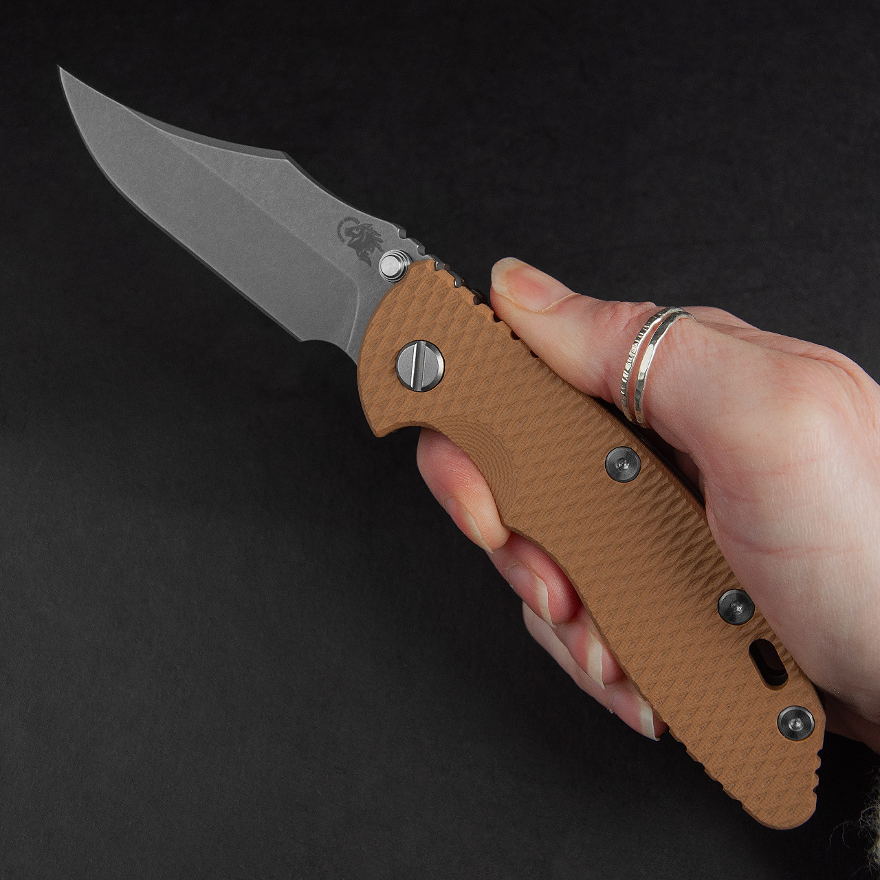 Hinderer XM-18 3.5" Bowie G10 Coyote Folding Knife