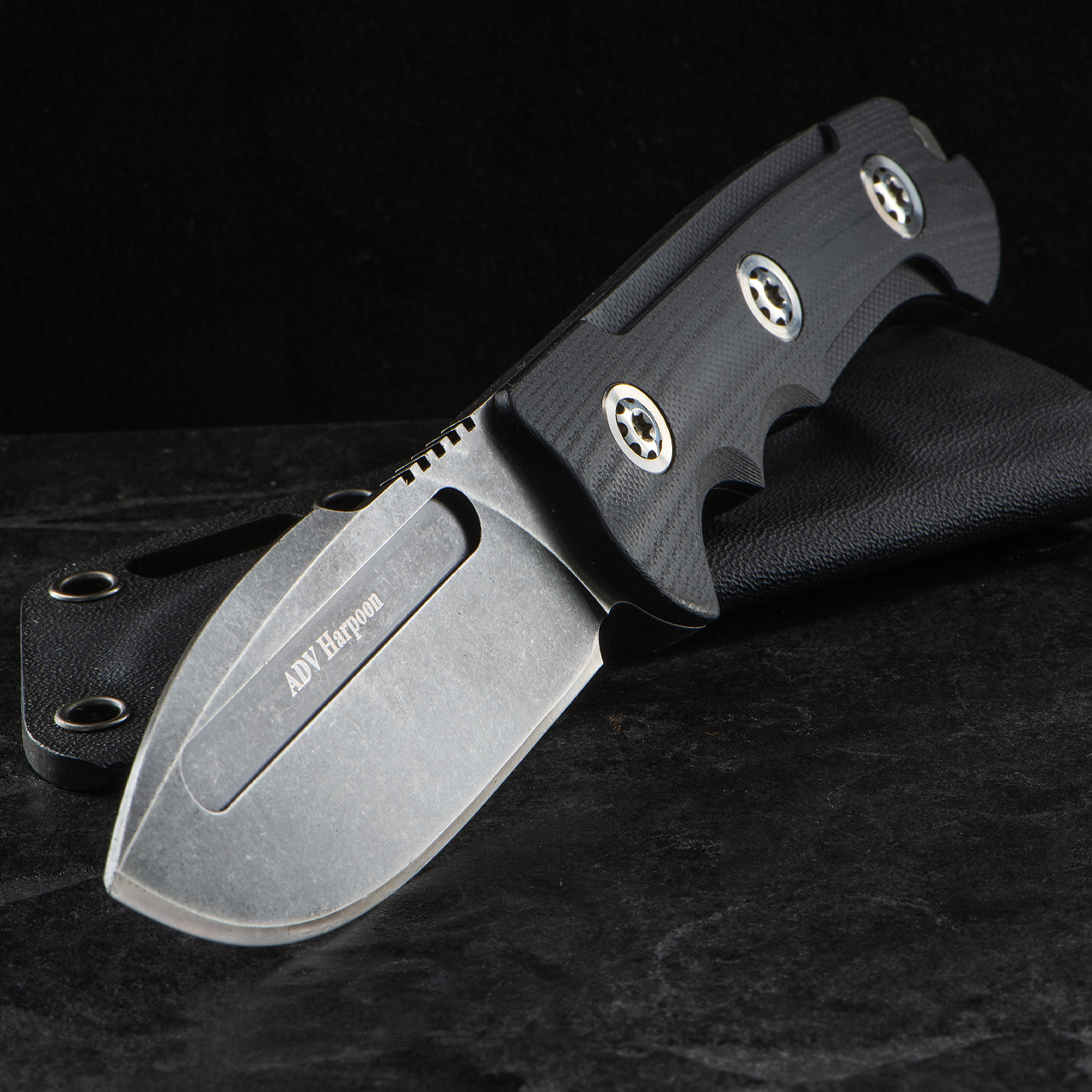 Andre De Villiers Harpoon Blackwashed Fixed Blade