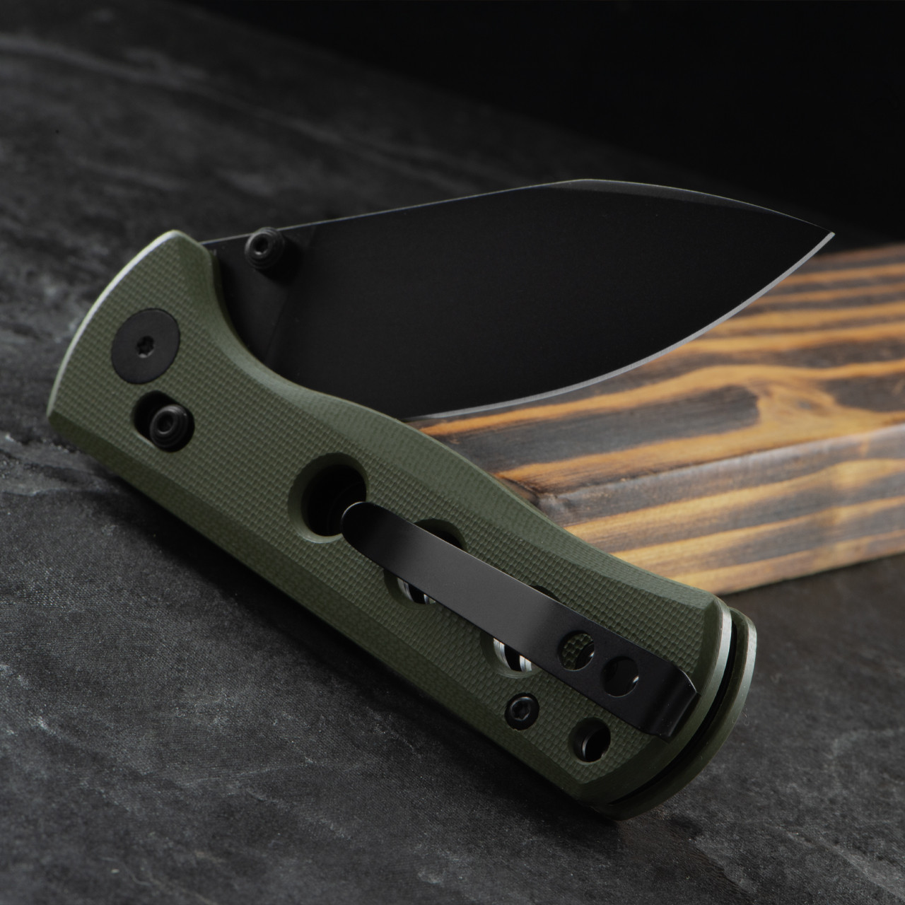 QSP Canary Glyde G10 Black Folding Knife