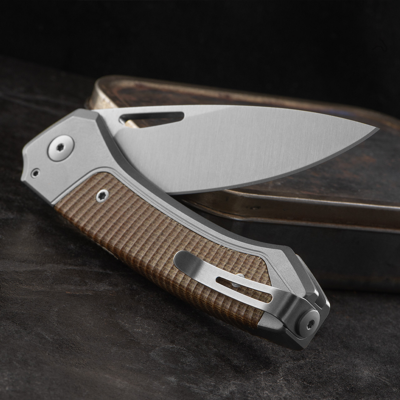 LionSteel Twain Micarta Folding Knife