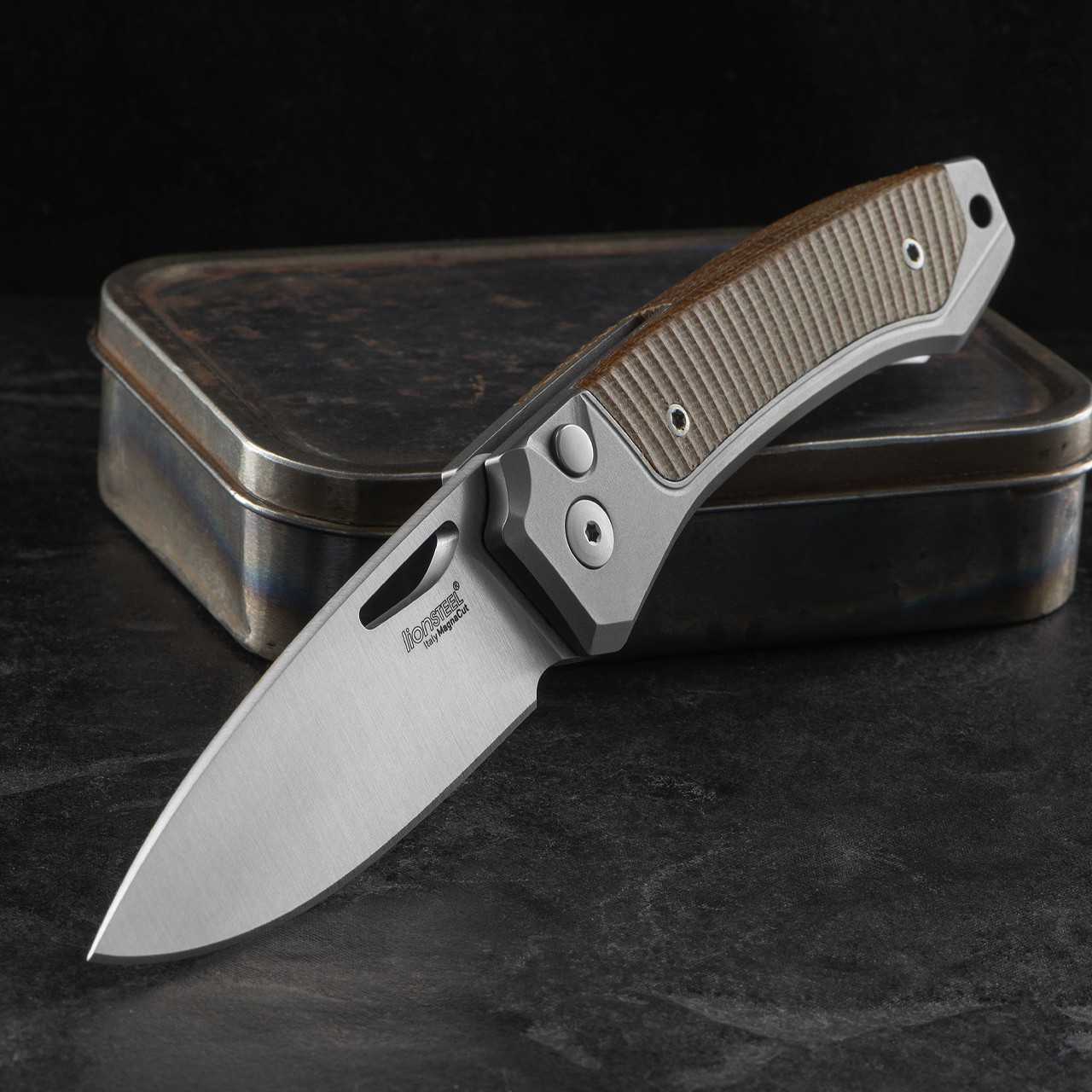 LionSteel Twain Micarta Folding Knife