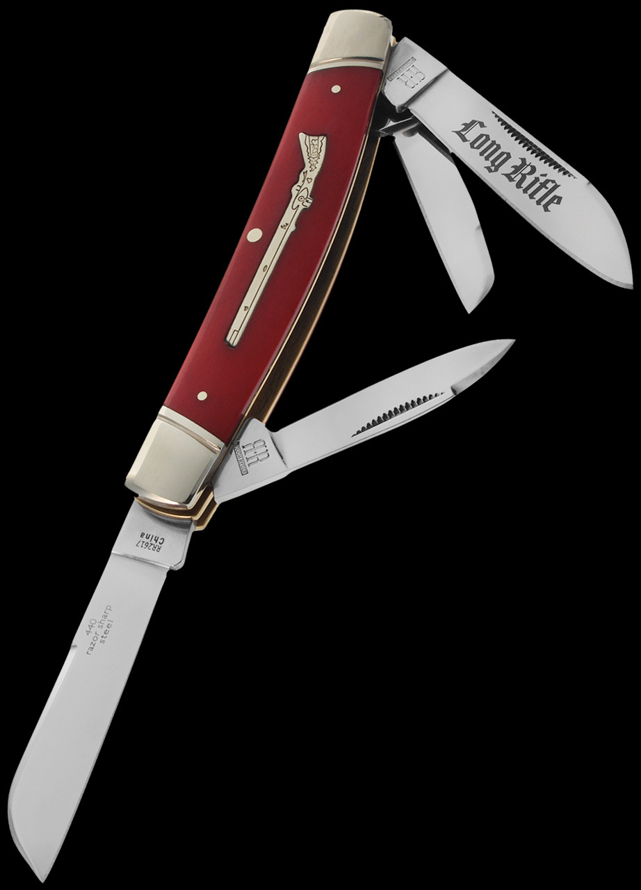 Rough Ryder Long Rifle Congress Red Folding Knife