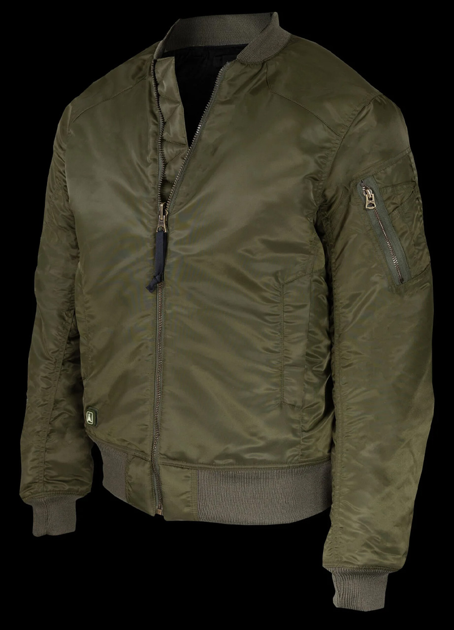 SKULL FLIGHT MA-1ジャケット オリーブ MA-1 Flight Jacket With Patches Olive Green