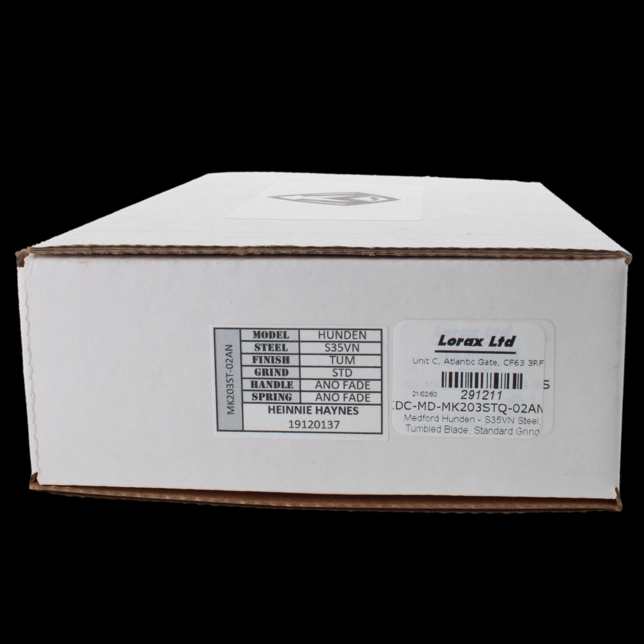 Medford Hunden - S35VN Steel, Tumbled Blade, Standard Grind - Grade A1