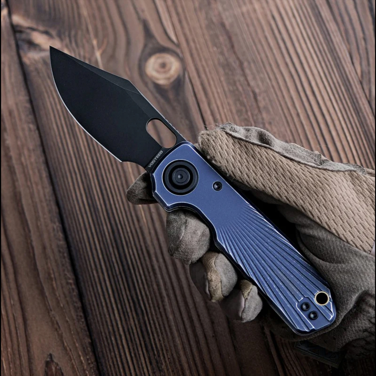 Vosteed Akita Stonewashed Delft Aluminium Folding Knife