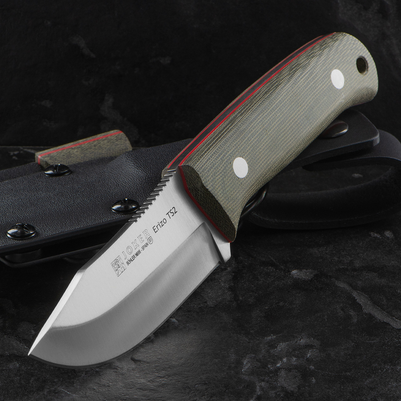 Joker Erizo TS2 Green Micarta & Firesteel | Fixed Blade