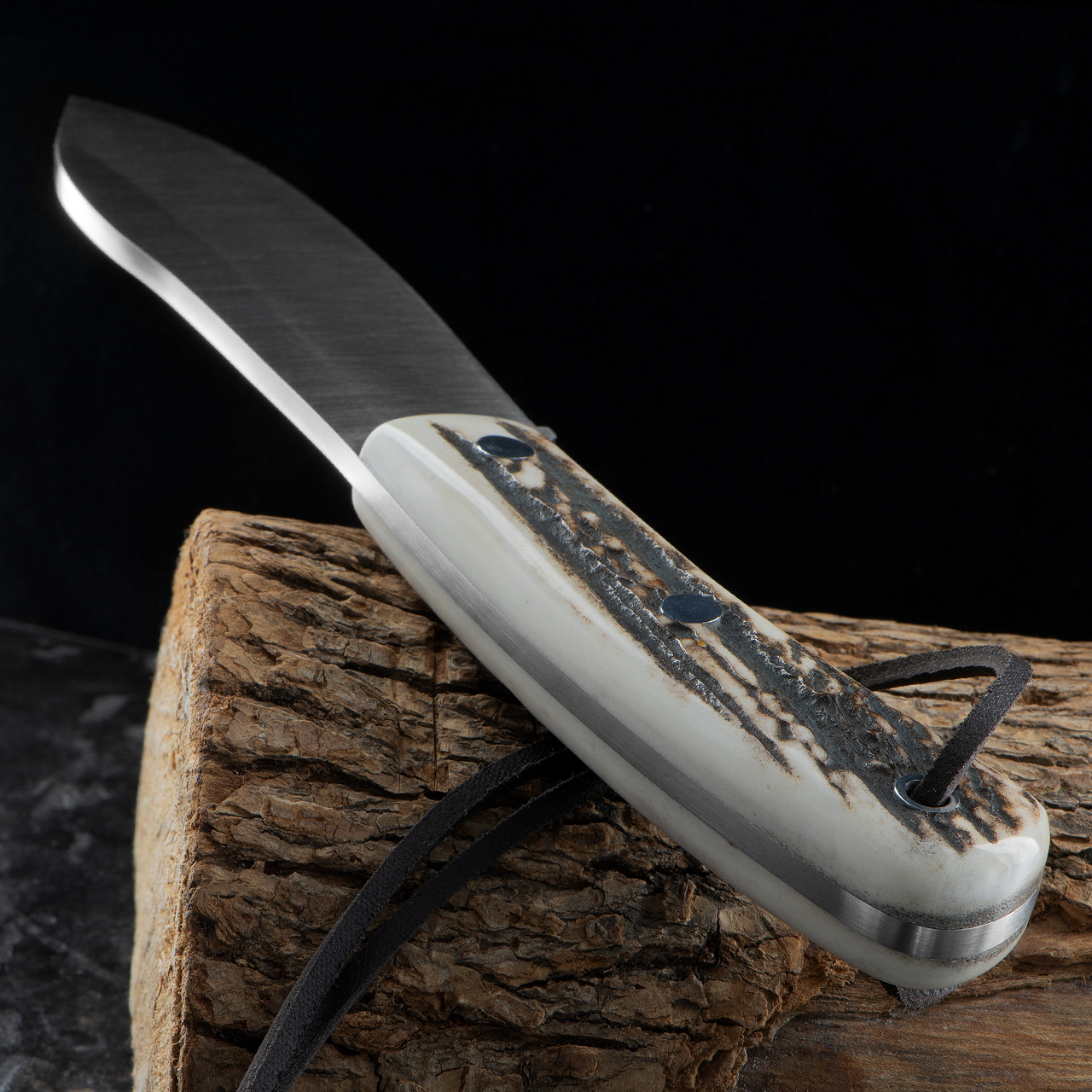 Joker Nessmuk Stag Horn Flat Fixed Blade