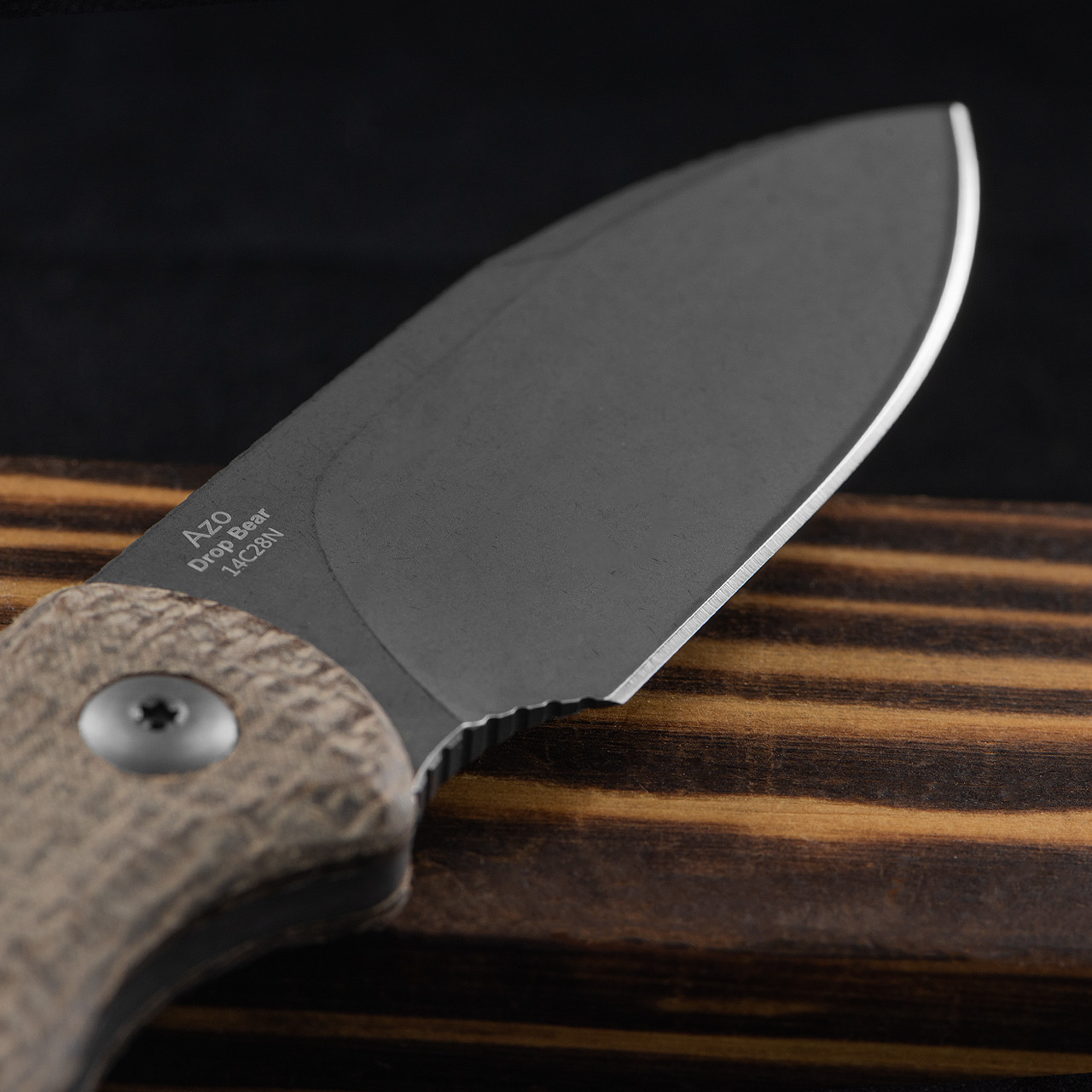 Kizer Drop Bear Burlap Micarta Fixed Blade