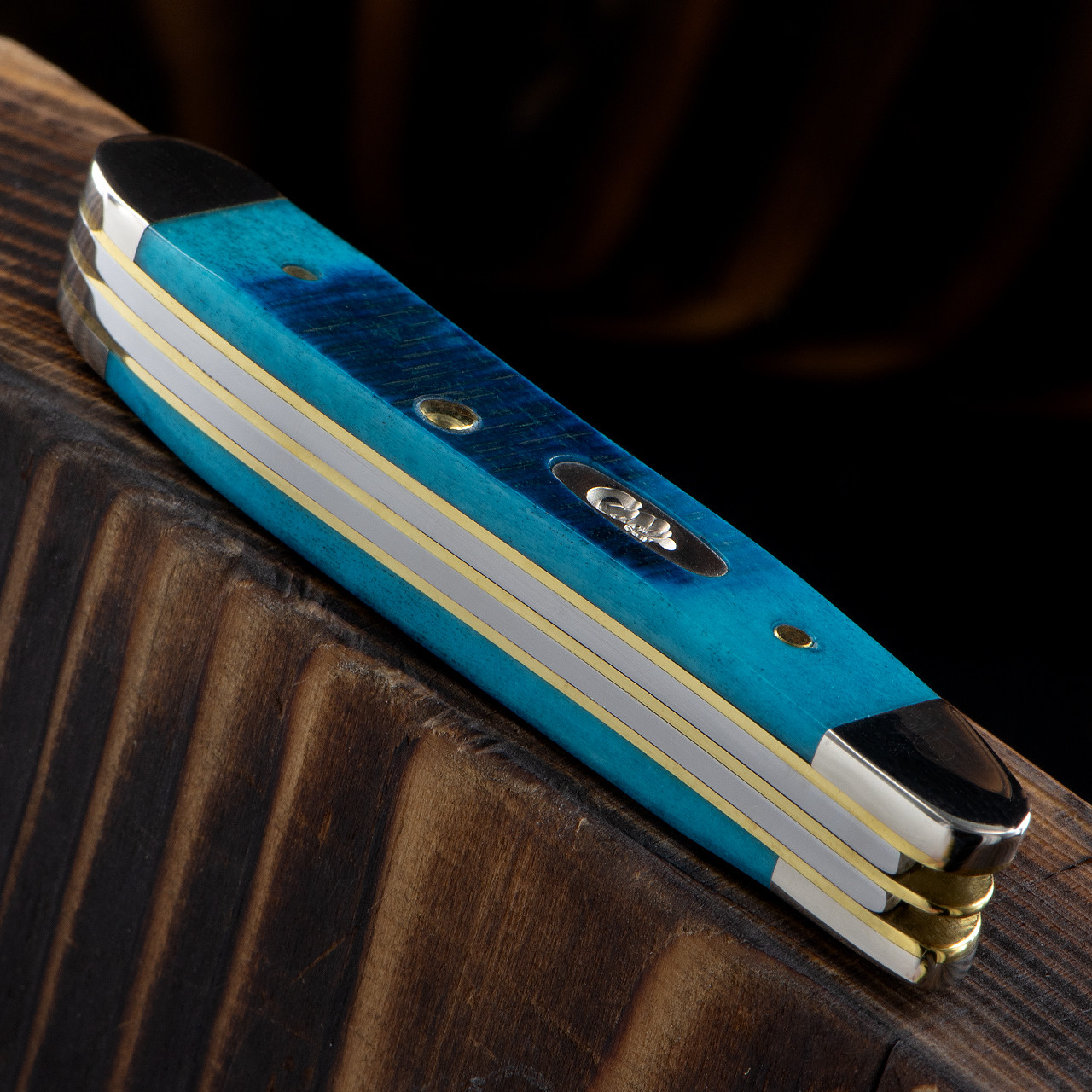 Case Peanut Caribbean Blue Folding Knife