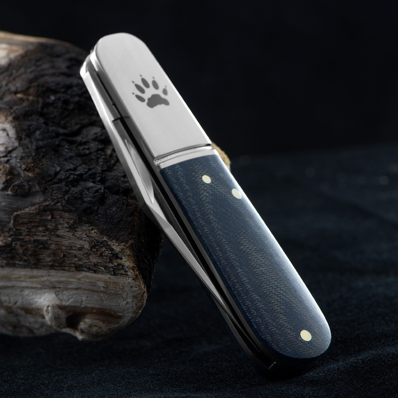 Rosecraft Otter Creek Barlow Blue Denim Micarta Folding Knife