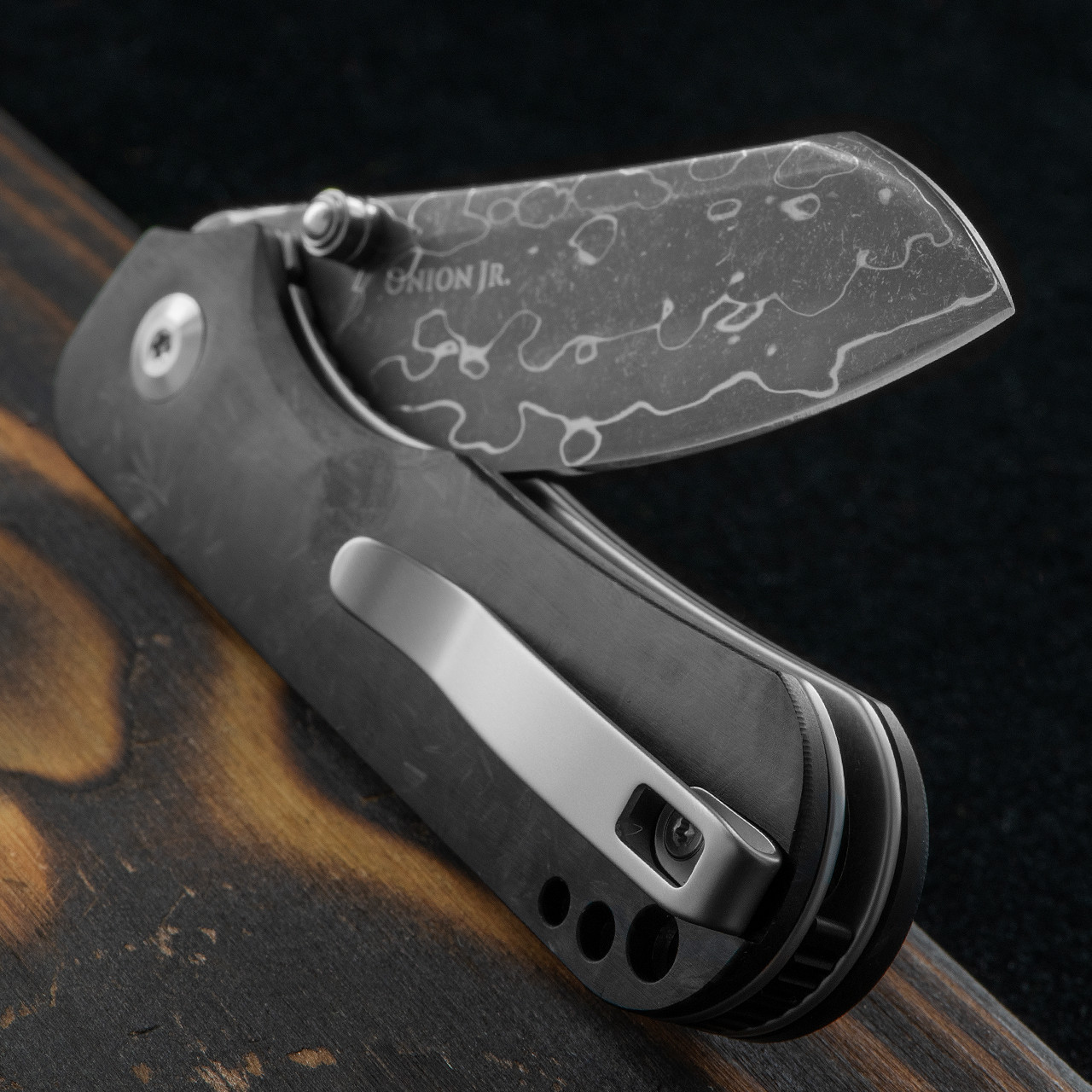 Civivi Crabby Carbon Fibre Damascus Folding Knife