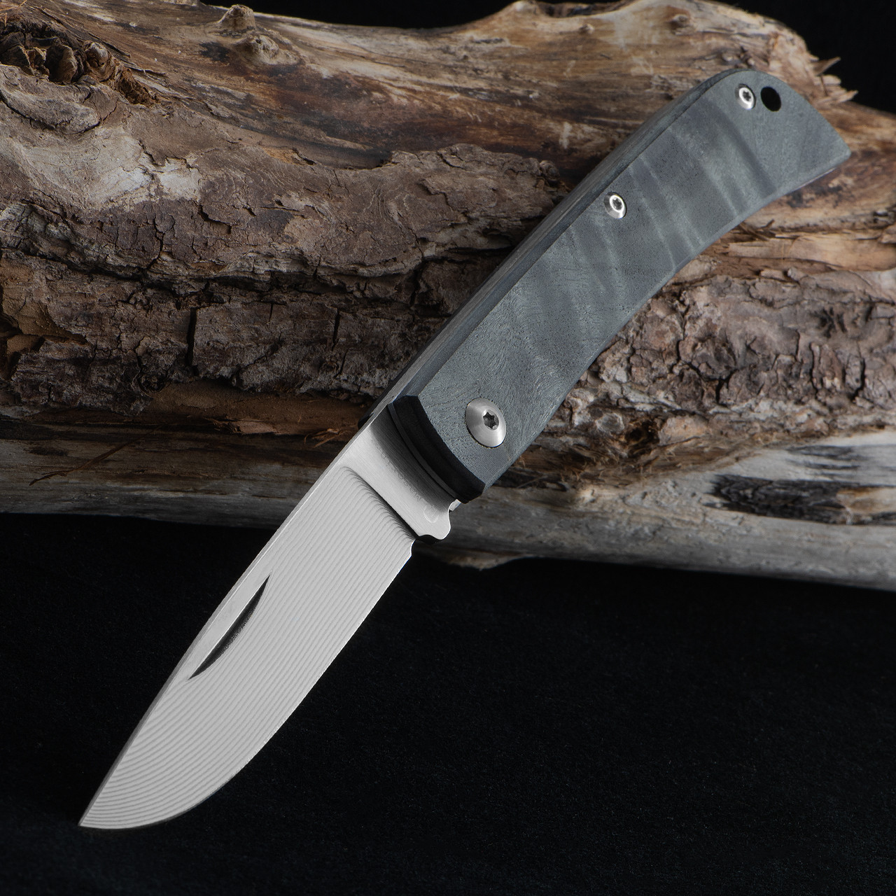 Maserin Scout Poplar Wood Black Damascus