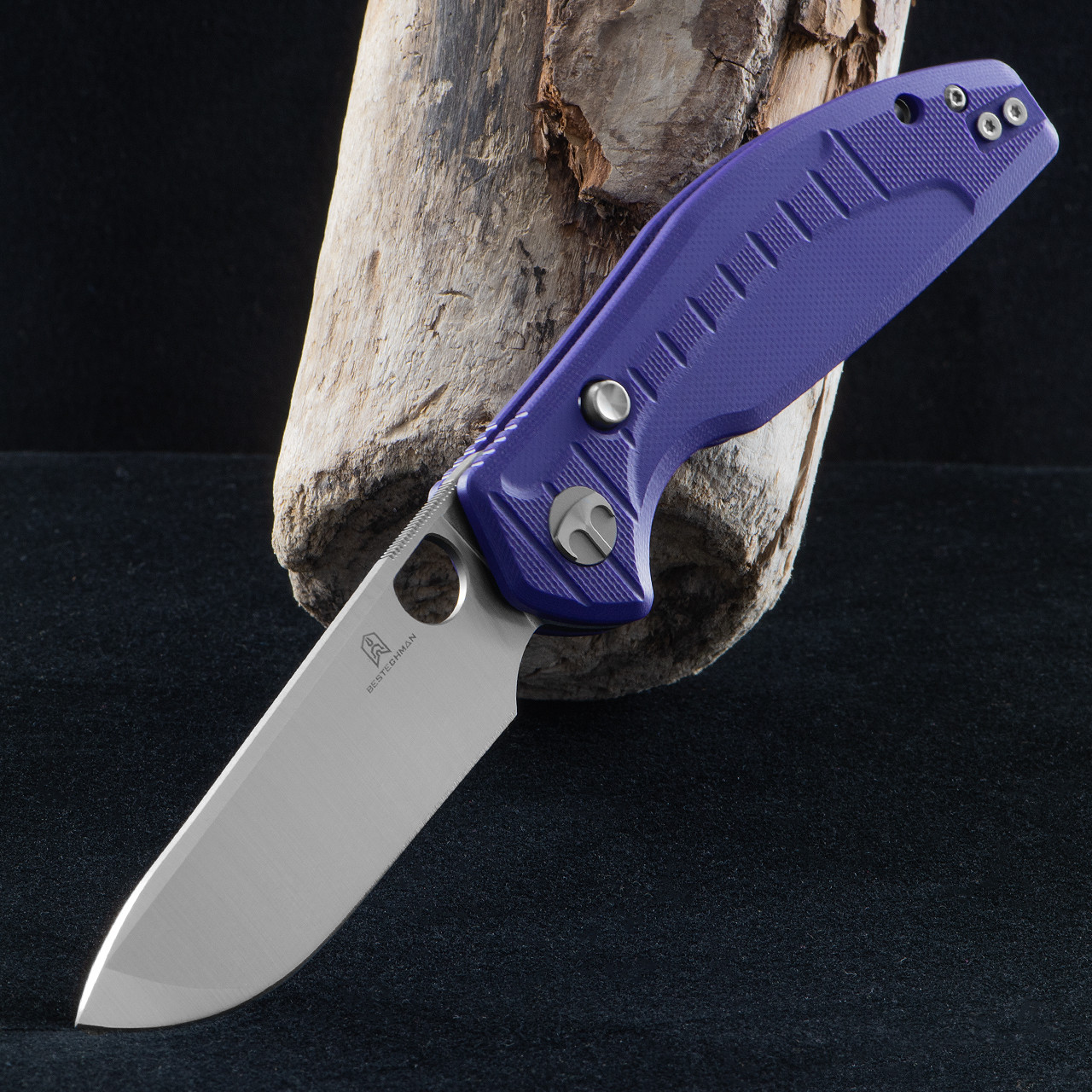Bestechman Angry Owl Folding Knife Purple