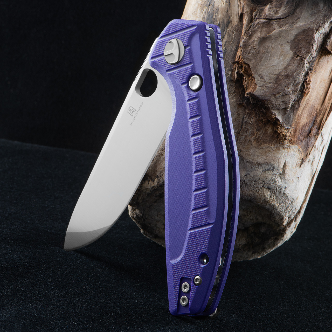 Bestechman Angry Owl Folding Knife Purple