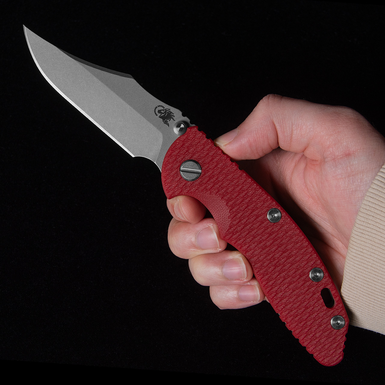 Hinderer XM-18 NF Bowie G10 Red Folding Knife