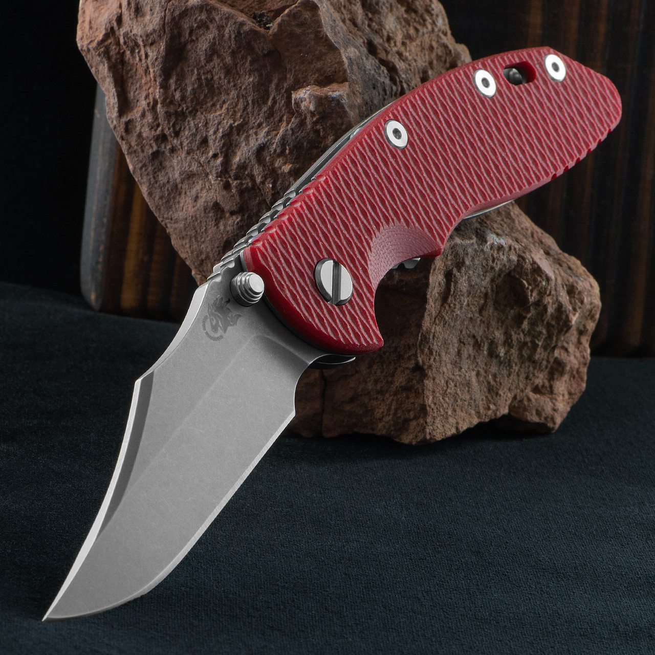 Hinderer XM-18 NF Bowie G10 Red Folding Knife