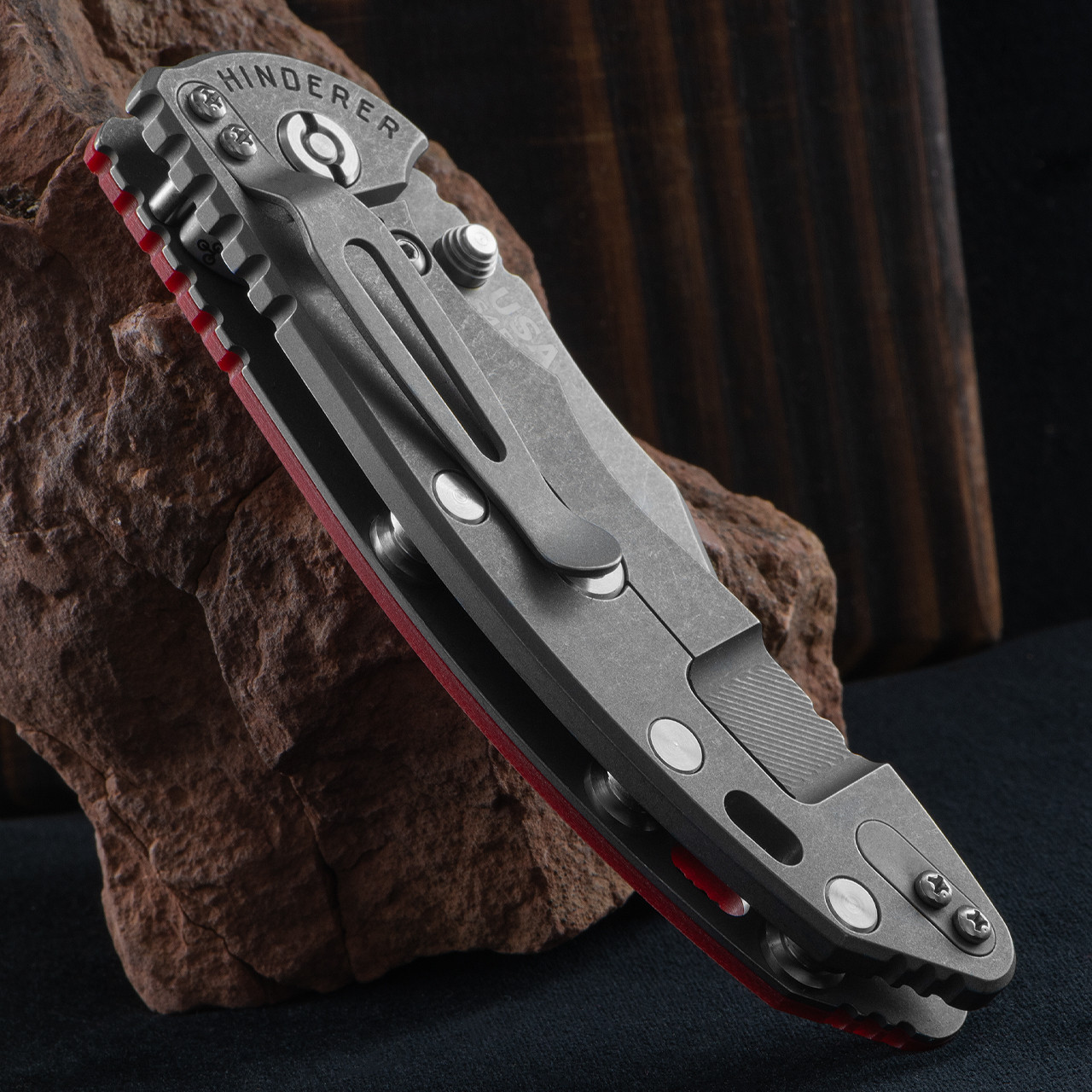 Hinderer XM-18 NF Bowie G10 Red Folding Knife