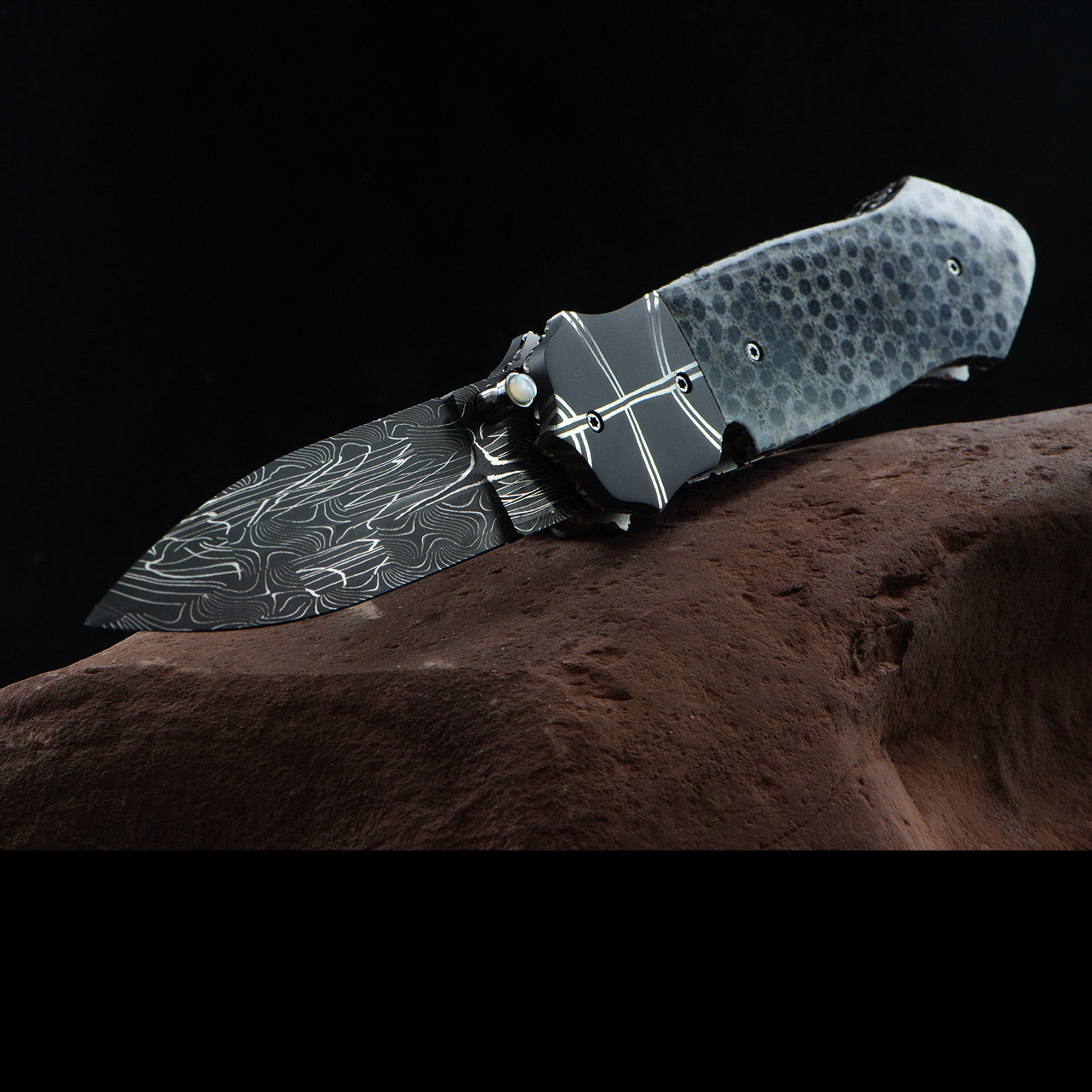 David Steier Custom Knives Coral Folding pocket knife