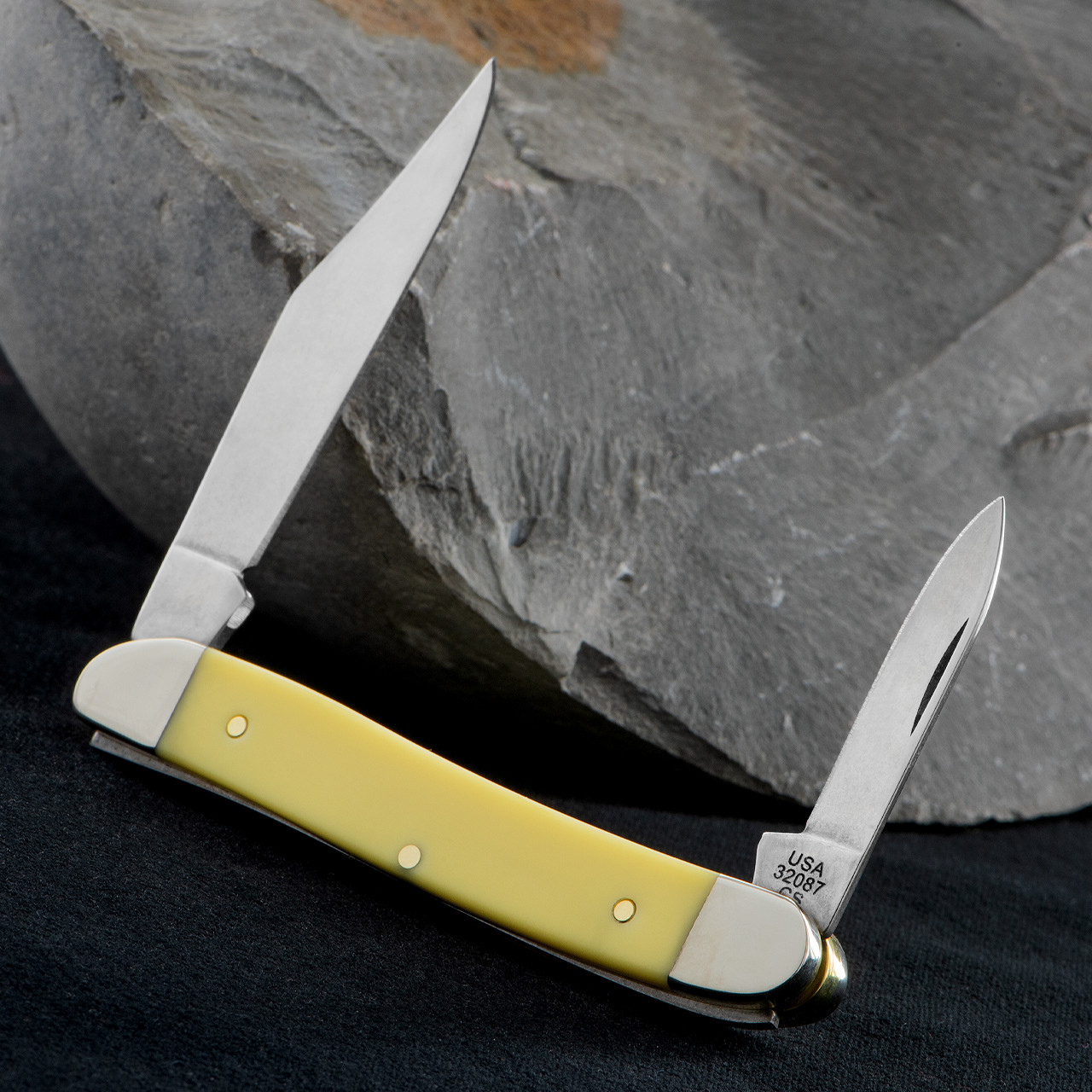Case Pen Knife Yellow Folding Knife