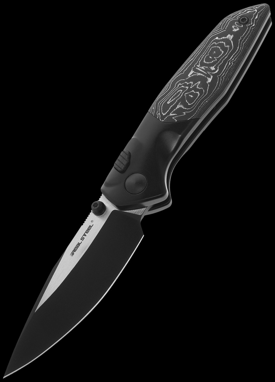 Real Steel Hoeft Aluminium Foil Carbon Fibre Folding Knife
