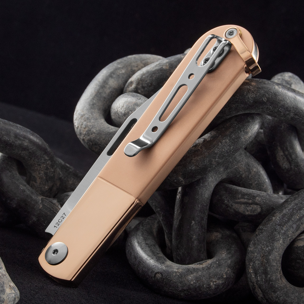 Real Steel Barlow RB-3 Rose Gold Folding Knife