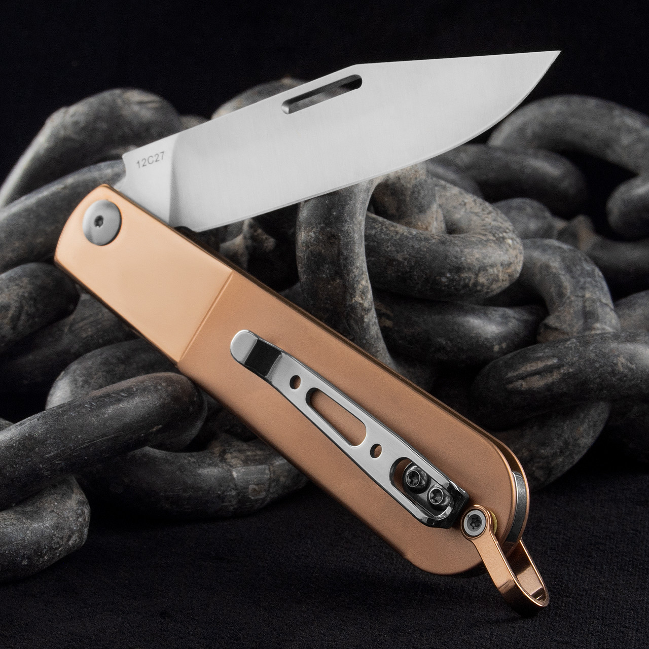 Real Steel Barlow RB-3 Rose Gold Folding Knife