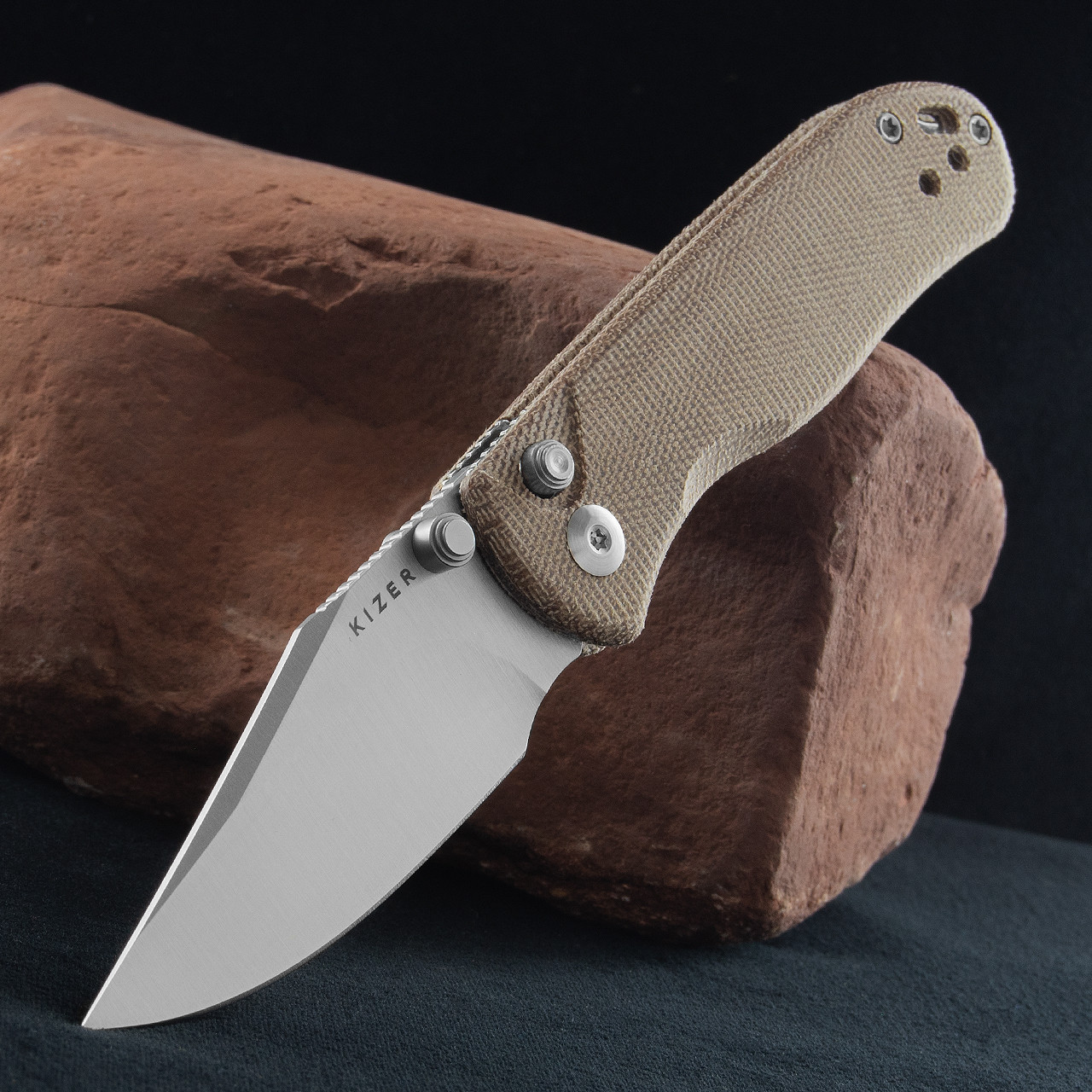 Kizer Drop Bear 2 Brown Micarta | Folding Pocket Knife