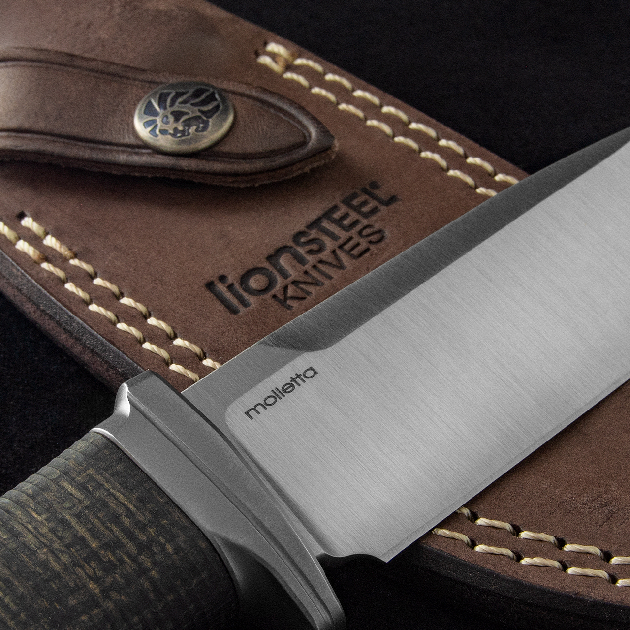 Lionsteel Acha Green Burlap Micarta Fixed Blade