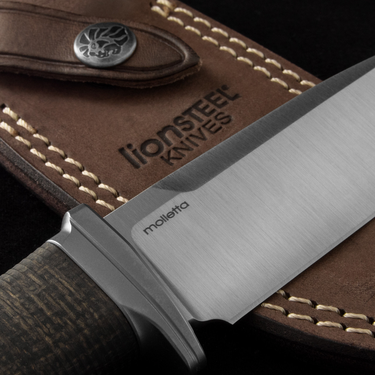 Lionsteel Acha Black Burlap Micarta Fixed Blade