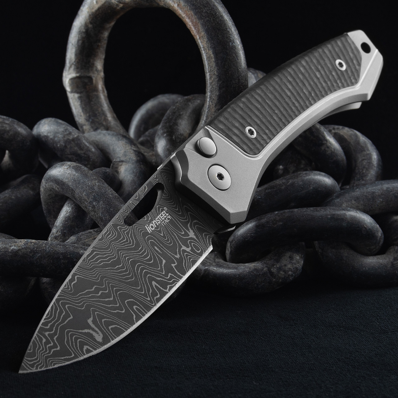 Lionsteel Twain Damasteel Folding Knife