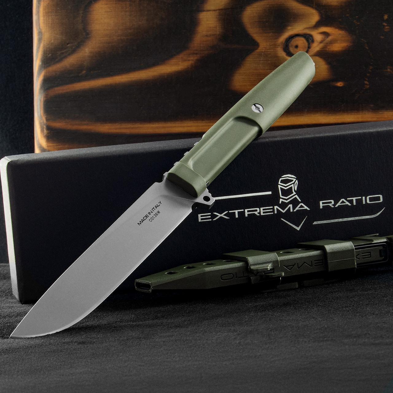 Extrema Ratio Vipera Green Stonewashed Nitrogen Fixed Blade