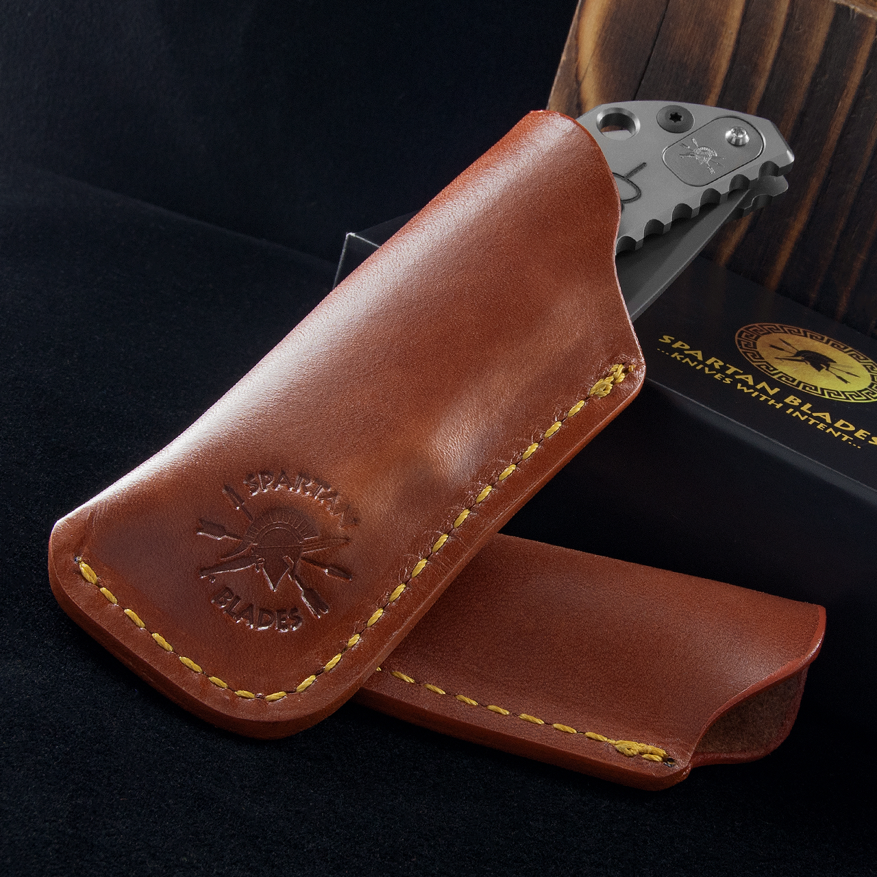 Spartan Leather Knife Slip - Large SHF Chestnut